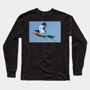 Lilac-breasted Roller in Flight Long Sleeve T-Shirt